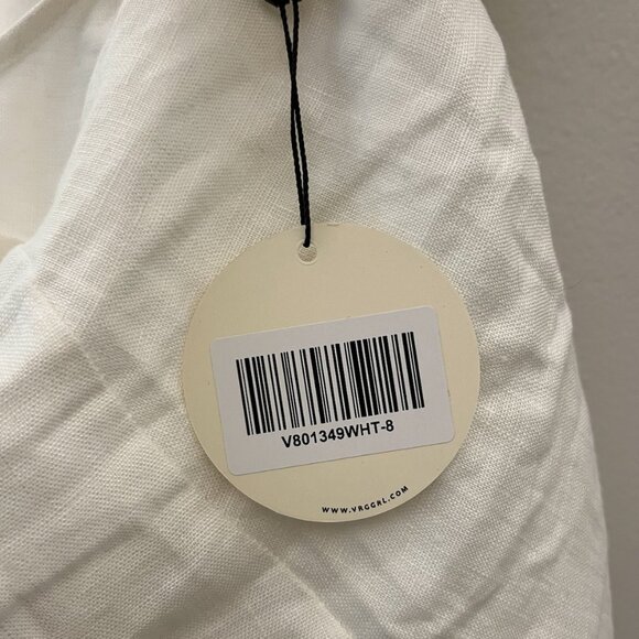 White Linen Mini Dress - VRG GRL - Picture 5 of 6